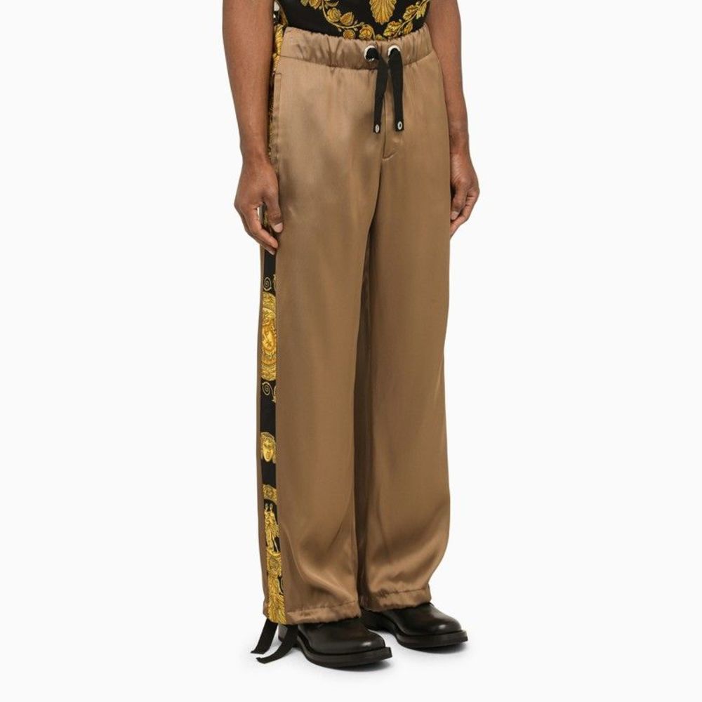 Versace Brown Trousers With Side Bands - Picture 3 of 5